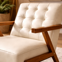Ver imagem 2 de Conjunto 2 Poltronas Corino Zara Capitone Moderna Decorativa Braços Assimétricos 64cm para Sala Escr