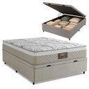 Ver imagem 1 de Cama Box Baú Casal Cristal Molas Ensacadas 138x188x64cm Bege