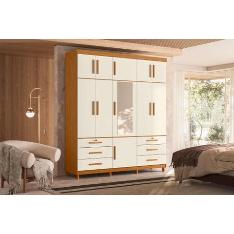 Guarda Roupa Triton Plus 11 Portas e 6 Gavetas - Cinamomo Off White - Albatroz