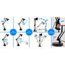 Ver imagem 7 de Luminária Mesa E Bancada Escritorio Quarto Articulável Metal Grande Garra