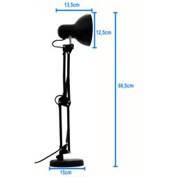 Luminária Mesa E Bancada Escritorio Quarto Articulável Metal Grande Garra - 6
