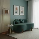 Ver imagem 1 de Sofá Decorativo Curvo Orgânico Living Veludo Verde - Montanaris Decor