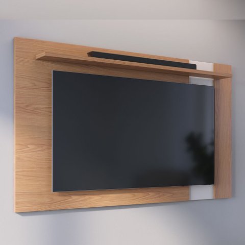 Painel para TV 70 pol Extensível 180cm Lara C04 Freijó Off White Matte - Lyam Decor