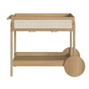 Ver imagem 5 de Carrinho Bar 1 Gaveta Oslo Artesano 112 Cm Largura Mdp Hanover Palha Sintética Bege Pé Madeira