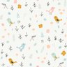 Papel de Parede infantil com pássaros minúsculos e elementos florais. textura infantil criativa esti - 1
