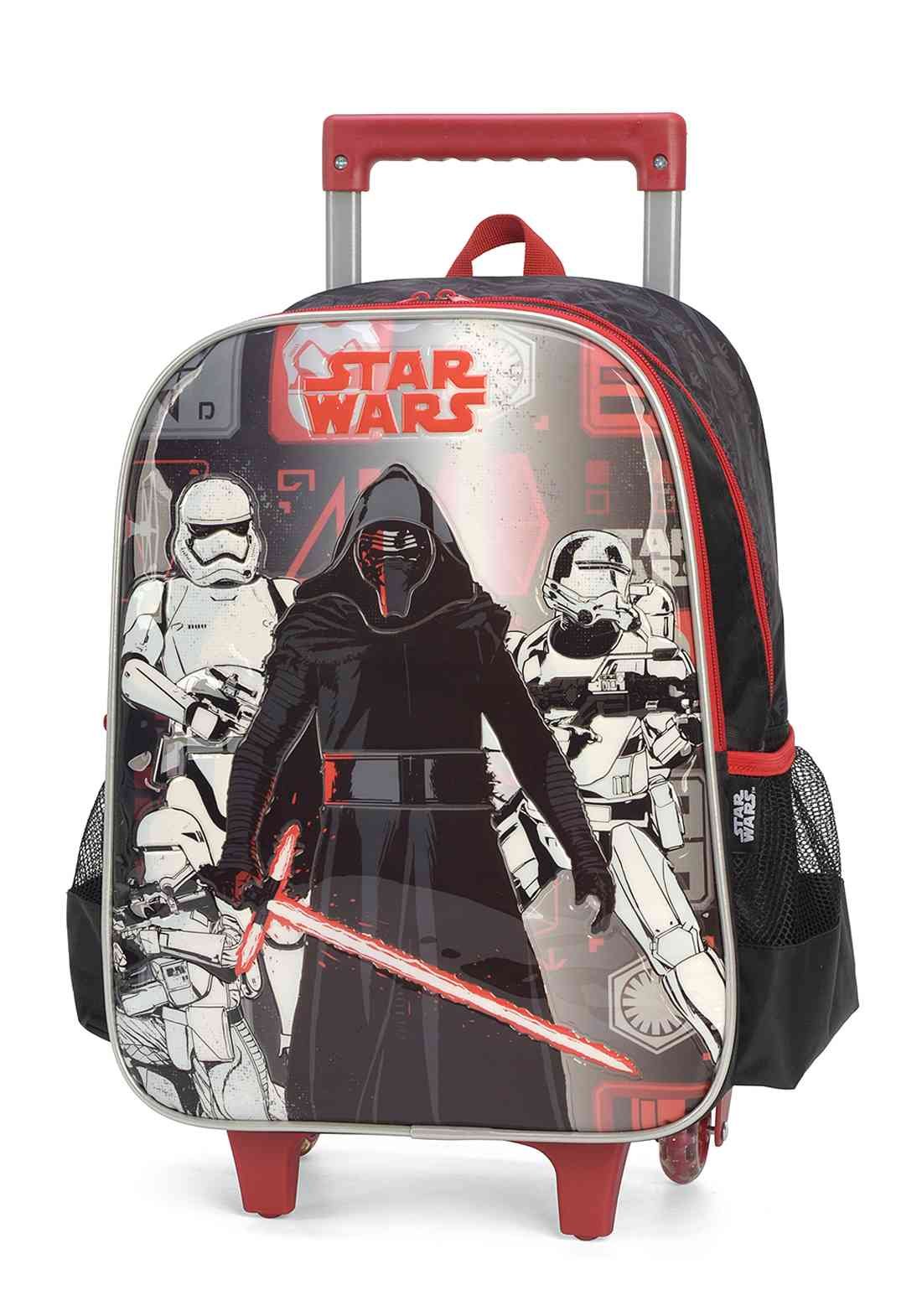 Mochila com Carrinho Escolar Star Wars- Ic35402St - Preto | MadeiraMadeira