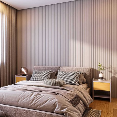 Painel Ripado Versátil 270x110cm: 01 Unid. (3m²) Polietileno - Talatto Painéis - Cinza