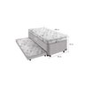 Cama Box Solteiro Ortopédica Conjugada C/ Cama Auxiliar 88 x 188 - Matelassê Branco - 2