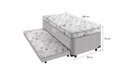 Ver imagem 2 de Cama Box Solteiro Ortopédica Conjugada C/ Cama Auxiliar 88 x 188 - Matelassê Branco