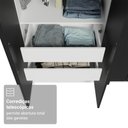 Ver imagem 7 de Guarda-Roupa Solteiro 4 Portas Batentes Branco/Preto/Preto Saturno Madesa