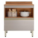 Ver imagem 2 de Balcão de Cozinha Proença 80cm 1 Porta e 1 Gaveta Nogueira Touch-nude Prime Tx com Tampo Mdf -