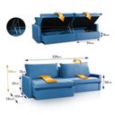 Ver imagem 2 de Sofá Cama Baú Ravello sem Caixa 2,26m Linho Azul 3 Lugares