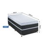 Base Box e Colchao Solteiro Pacific Firme Molas Ensacadas 1,88 X 0,88 X 0,74 Branco - Cinza - 2