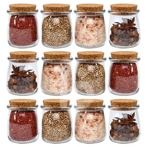 12 Porta Tempero Condimento Grande Vidro Grosso Rolha 190ml