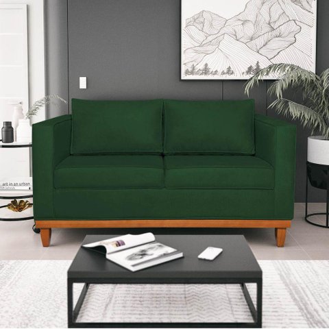Sofá 2 e 3 Lugares Europa 180cm Suede - Doce Sonho Móveis Verde