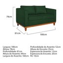Ver imagem 5 de Sofá 2 e 3 Lugares Europa 180cm Suede - Doce Sonho Móveis Verde