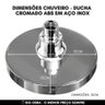 Chuveiro/ Ducha Abs 150mm Cromado com Braço em Aço Inox Big Obra - 4