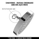 Ver imagem 5 de Chuveiro/ Ducha Abs 150mm Cromado com Braço em Aço Inox Big Obra