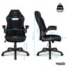 Cadeira Gamer Moob Force Giratória Braços Ajustáveis e Função Relax Preto - 8