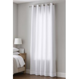Cortina no Linho Flamê Branco com Forro Microfibra Branco no Ilhós de 28mm - 1