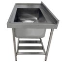 Ver imagem 3 de Pia Aço Inox Industrial 130x70x90 cm Cuba Grande Cubão Direita Nortinox