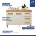 Ver imagem 4 de Lavanderia Modulada Petrópolis Balcão 2 Portas 3 Gavetas - Kaiki Móveis Nature/off White