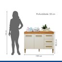 Ver imagem 3 de Lavanderia Modulada Petrópolis Balcão 2 Portas 3 Gavetas - Kaiki Móveis Nature/off White