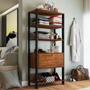 Ver imagem 1 de Closet Eloá 1 Porta 3 Prateleiras Pinho/Preto - Pnr Móveis