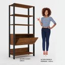 Ver mais imagens de Closet Eloá 1 Porta 3 Prateleiras Pinho/Preto - Pnr Móveis