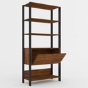 Ver imagem 7 de Closet Eloá 1 Porta 3 Prateleiras Pinho/Preto - Pnr Móveis