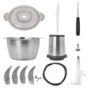 Ver imagem 3 de Triturador Alimentos Carne Legumes Elétrico 2l Aço Inox Profissional:110v