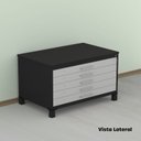 Ver imagem 4 de Mapoteca Mont 5 Gavetas 71,3cm x 120,4cm Aço Preto/Cinza