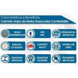 Colchão Queen Anjos Molas Ensacadas Visco Gel MasterPocket Comfortable Pillow Top (158x198x36) -  - 2