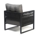 Ver imagem 7 de Kit Poltrona e Namoradeira Corda Nautica Varanda Sacada Sala Estar - Preto Linho Cinza