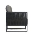 Ver mais imagens de Kit Poltrona e Namoradeira Corda Nautica Varanda Sacada Sala Estar - Preto Linho Cinza