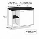 Ver imagem 2 de Gabinete para Banheiro Suspenso Floripa 100% MDF 15mm