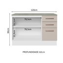 Ver imagem 7 de Balcão Multiuso 120cm 2 Portas 3 Gavetas Branco/crema Agata Madesa Branco/crema