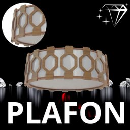 Lustre Plafon Madeira Ripado Diamante 50 Cm para Sala de Star Sala de Jantar Cor Freijó - 2