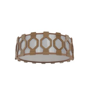 Lustre Plafon Madeira Ripado Diamante 50 Cm para Sala de Star Sala de Jantar Cor Freijó