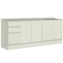 Ver imagem 2 de Gabinete p/ Pia Cozinha Henn Fineze 5 Portas 2 Gavetas 200cm Areia