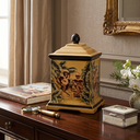 Ver imagem 2 de Potiche Caixa Decorativa Cerâmica Amarelo Macacos Laca Chinesa 21cm Columbus Gold