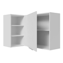 Ver imagem 7 de Armário Aéreo de Canto para Quarto 1 Porta e 3 Nichos Branco Neo Madesa