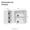 Ver imagem 2 de Armário Aéreo de Canto para Quarto 1 Porta e 3 Nichos Branco Neo Madesa