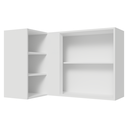 Ver imagem 6 de Armário Aéreo de Canto para Quarto 1 Porta e 3 Nichos Branco Neo Madesa