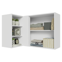 Ver imagem 5 de Armário Aéreo de Canto para Quarto 1 Porta e 3 Nichos Branco Neo Madesa