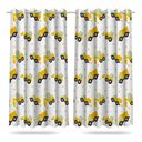 Ver imagem 2 de Cortina Infantil Trator Amarelo + 3 Capas Almofadas 2,6x1,5m