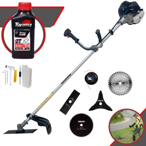 Roçadeira À Gasolina Anmax Cg430b 43cc 1,7hp 12.000rpm C/ 5 Opções de Cortes + Óleo Toyama