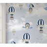 Papel de parede balão azul ursinho aviador infantil para quarto de bebê M² PP139 - 2