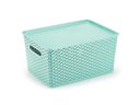 Ver imagem 2 de 3 Caixas Organizadoras com Tampa Grande 15 Lts Rattan Verde