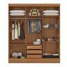 Guarda-roupa Modulado Casal Completo 4 Peças 8 Portas com Maleiro e Espelho Smart Espresso Móveis - 10